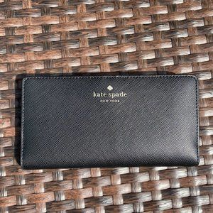 Kate Spade Staci Large Slim Bifold Wallet Black NWT